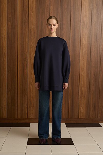 TERZİ DÜKKANI CAROL SCUBA PUFF TUNIC ΣΚΟΥΡΟ ΜΠΛΕ