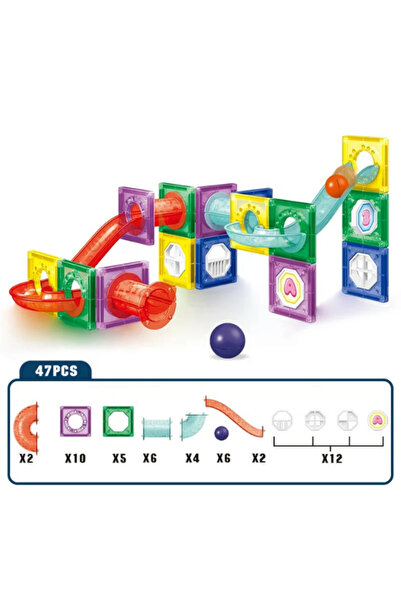 Generic Magnetic Track Blocks - Educational Building Blocks Toy, 47 Pieces