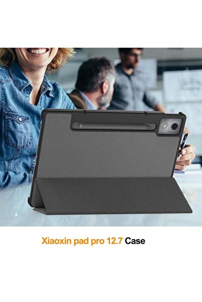 Generic Case for Lenovo Idea Tab Pro 2025 12.7 Inch Folio Slim Smart Cover (Black Case)