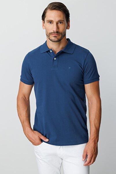 İgs Marin Modern Fit Slim Fit Polo Neck Plain Short Sleeve 100% Cotton T-Shirt