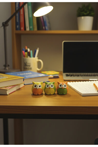 Artepieza co. Üç Bilge Baykuş Seti-Renkli Dostlar Baykuş Seti-3’lü Dekoratif ...