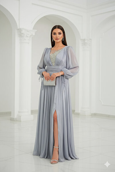 CAREZZA Elbereth – Star Stone Transparent Detailed Evening Dress