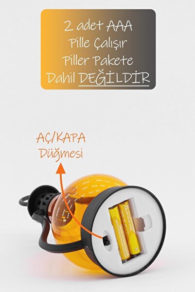 ByKurt Led Mum Vintage Retro Gaz Lambası Tipi Pilli Dumansız Alevli Dekoratif Yapay Mum Işıldak El Lambası