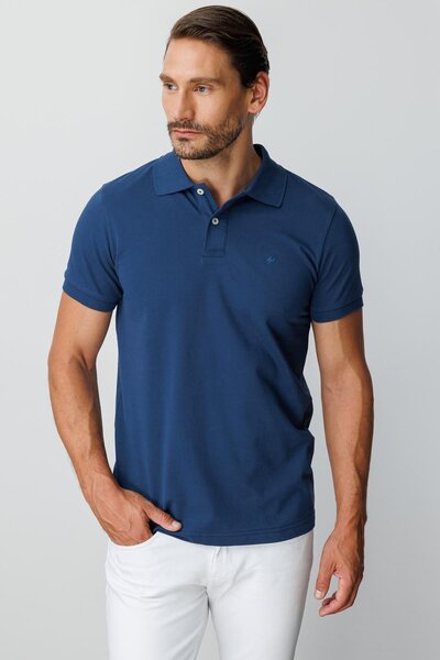 İgs Marin Modern Fit Slim Fit Polo Neck Plain Short Sleeve 100% Cotton T-Shirt