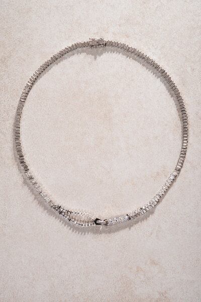 SOCIETA Gümüş Göz alıcı fermuar detaylı 925 ayar gümüş kolye 09