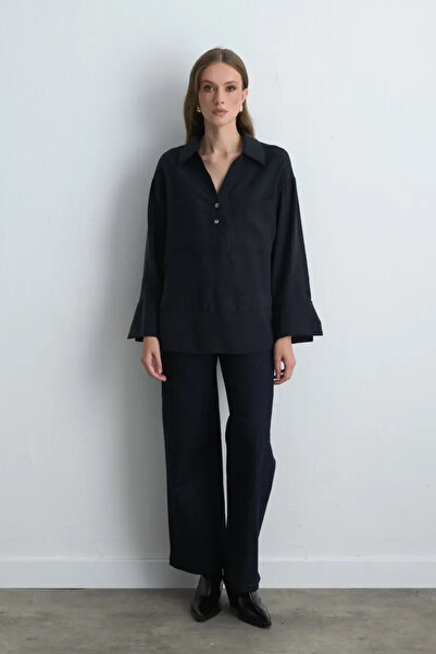 Gusto Relaxed Fit Modal Shirt - Black