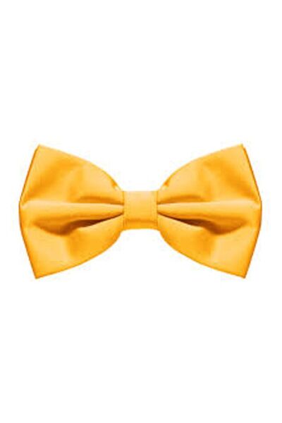 Pandoli Partidolu Çocuk Yetişkin Uyumlu Gösteri Papyon Sarı Renk