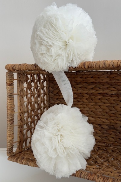 Pastelya Accesoriu Pompon Culoare Crem - Plasa de tantari