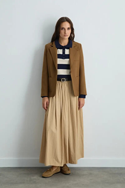 Gusto Wool Blazer Jacket - Camel