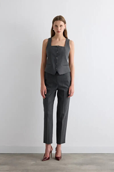 Gusto Herringbone Vest - Gray