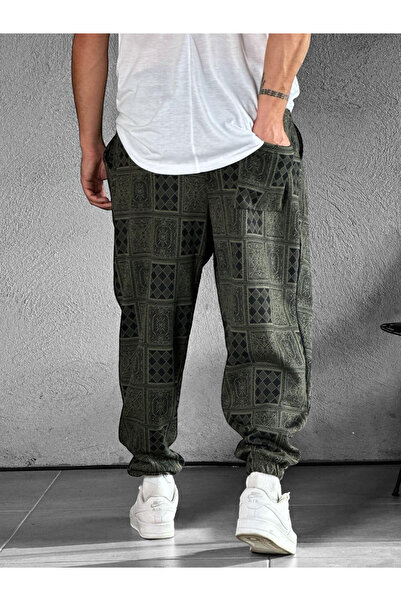 COCOPELLI Ανδρικό παντελόνι με πλισέ μισό φαρδύ μοτίβο πόκερ COC1853