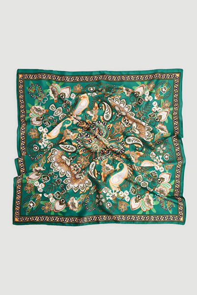 Gusto Floral Patterned Scarf - Green