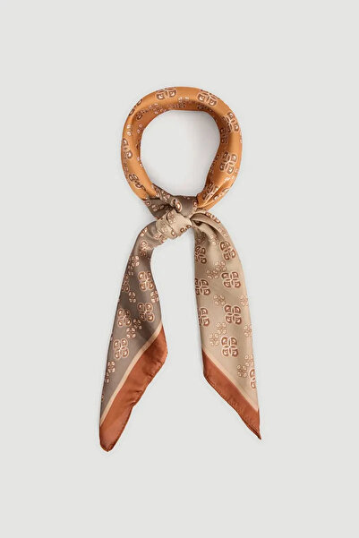 Gusto Striped Patterned Scarf - Brown
