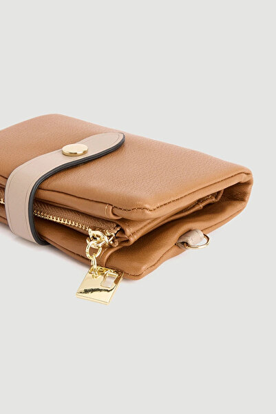 Gusto Zippered Soft Faux Leather Mini Wallet - Tan