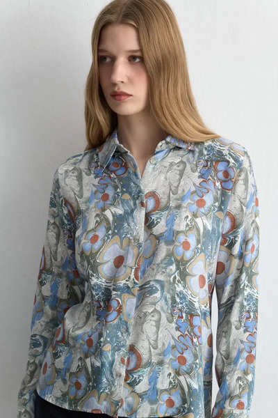 Gusto Cămașă din viscoză Anka Collection - Albastru