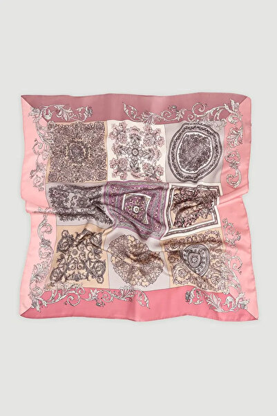 Gusto Geometric Patterned Scarf - Pink