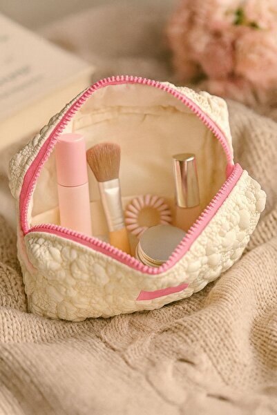 Ecrou Ecru Color Rectangular Makeup Bag