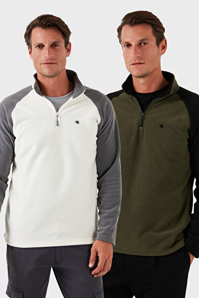 Buratti Slim Fit Half Zipper Cold-Proof Fleece-Lined Pack Fleece Men's Polar 5906055S2