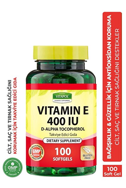 Vitapol Vitamin E 400Iu - 100 Capsules Vitamin E