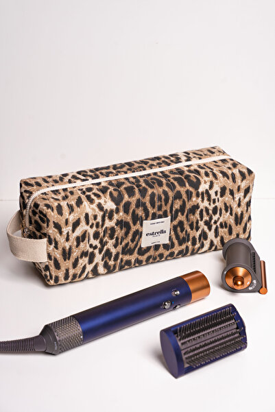 estrella paris حقيبة سفر كبيرة الحجم من Leo Stripe لجهاز Dy-son Airwrap وجميع أدوات تصفيف الشعر