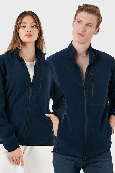 Buratti Slim Fit Pockets Zippered Anti-Pilling Non-Pilling Cold-Proof Fleece Cardigan Unisex Hi