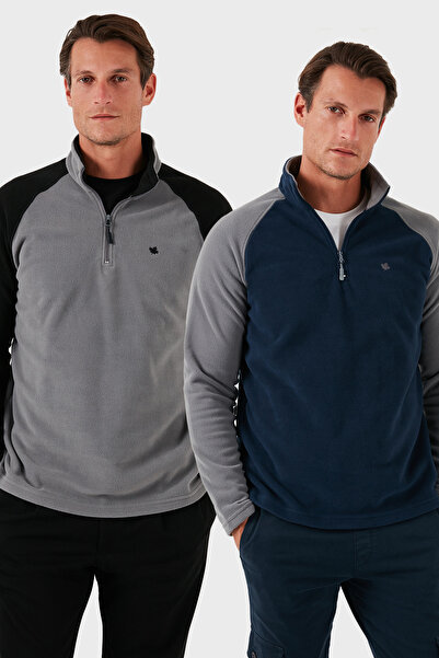 Buratti Slim Fit Half Zipper Cold-Proof Fleece-Lined Pack Fleece Men's Polar 5906055S2