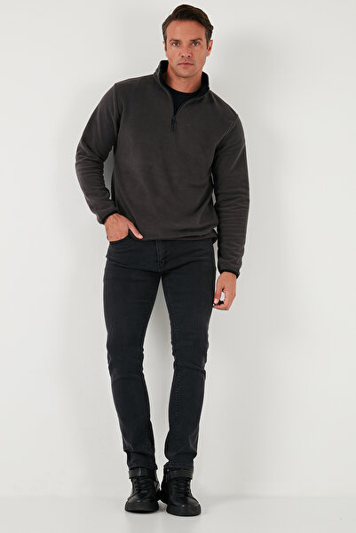 Buratti Slim Fit Half Zipper Mock Neck Cold-Proof Fleece Men's Polar 5906003