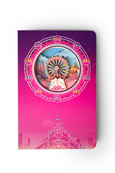Ecrou Ferris Wheel Themed 3D Stereo Layered Carved Page Notebook Agenda Memo Pad 20.8 X 14 cm 120 Sheets