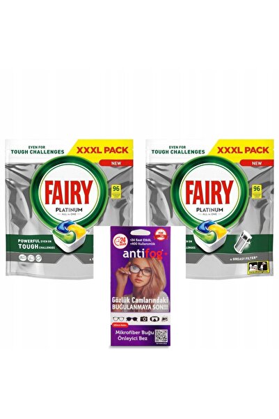 Fairy كبسولات غسالة الأطباق بلاتينيوم 96×2 192 غسلة برائحة الليمون + كبسولات ...