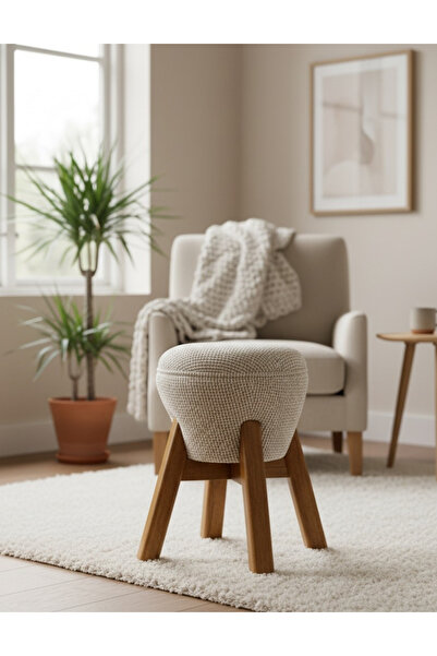 Maisonord Hermod Ahşap Ayaklı Puf