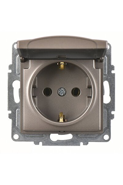 Günsan Visage Mocha Kapaklı Topraklı Priz Mekanizma