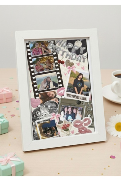 KafkasHome Plastik Kişiye Özel Doğum Günü Kolaj Tasarım – Çerçeve Hediyesi