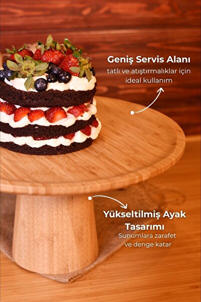 Bambum B1032 Gana Ayaklı Sunum Yuvarlak 36cm