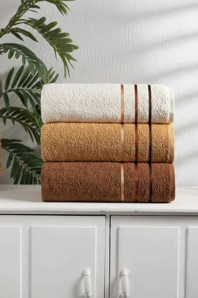 DNZGÜLCAN Mira 3-Piece 100% Cotton Towel Set |   Body and Bath Towel |   50X90 cm