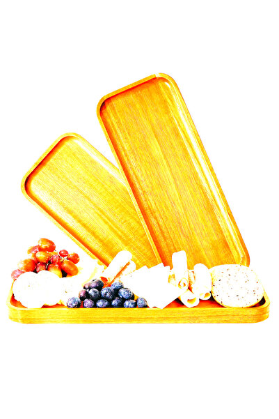 ELEGANT HOME 3-Piece Rectangular Wooden Serving Tray