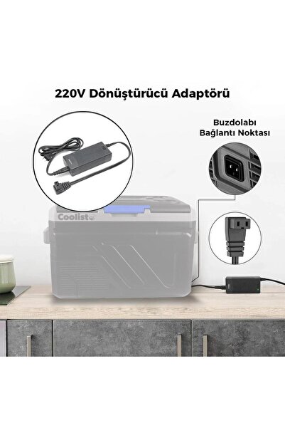 Coolist CLTACDC Kompresörlü Araç Buzdolapları İçin 220Volt/12Volt 6,0Ah Dönüştürücü Adaptör