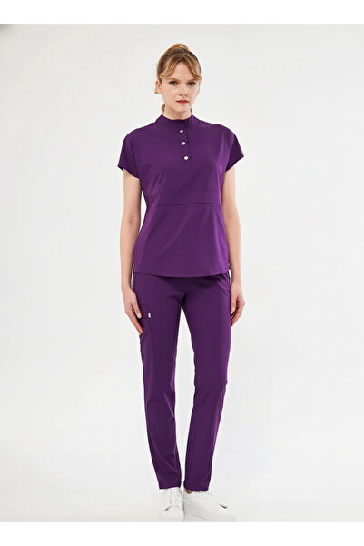 Class Üniforma نوفا - مشابك نسائية مرنة ونصف سناب، باللون الأرجواني