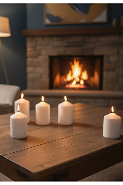 unbranded Unfragranced Candle Set Of 5 Pieces White 19x7x22cm