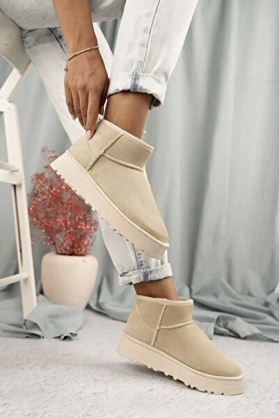 Genel Markalar Kadın Günlük Bot Ayakkabı Süper Mini Kalın Taban A Kalite Içi ...