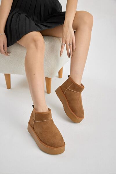 Liarca Kadın Su İtici Süet Kısa Bot – İçi Peluşlu Sıcak Tutucu Günlük Kışlık Kaydırmaz Premium Bot