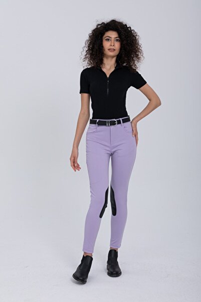 PEUR RIDER SHOP Pantaloni de călărie din piele de damă liliac