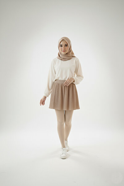 Modabenna Mink Women's Pleated Skirt Innerwear Elastic Waist Mini Lining Pleated Complementary