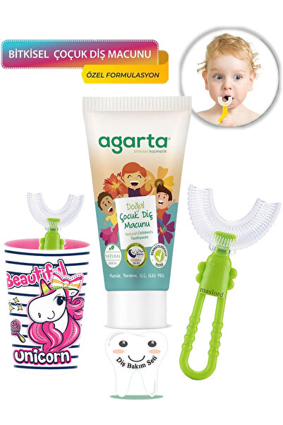 Mas Lord U Tipi Yeni Nesil Diş Fırçası Seti - Pembe Fırçalık + Yeşil Kelebek ...