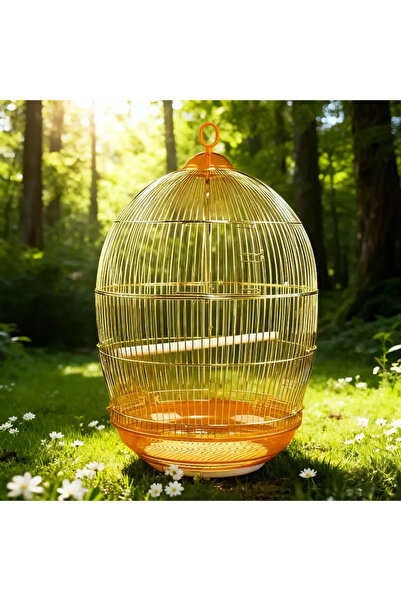 MyPetShop Panoramic View Villa Cage - Transparent Bird Cage with 360° Rotating Roof