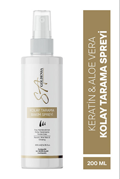 SA GoldenSA Keratin & Aloe Vera Kolay Tarama Bakım Spreyi 200 ml – Saç Nemlendirici ve Yumuşatıcı