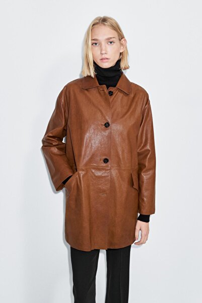 Massimo Dutti Uzun napa deri kaban