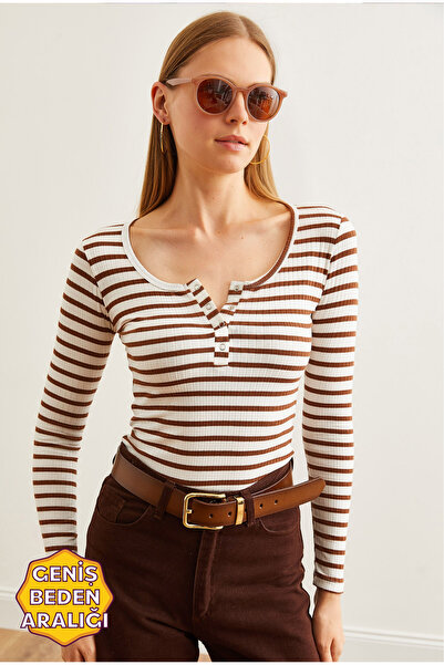 Olalook Bitter Brown PlAcket Thick Corded Women's Blouse - BLZ- 19000588