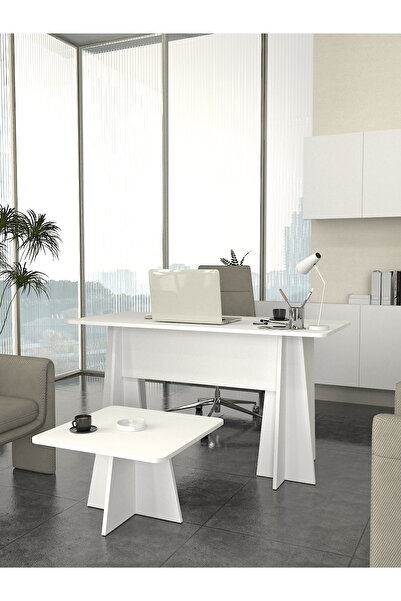 dorpek Kula Ofis Masası Set Ofis Masası Ve Sehpası - 2 Parça