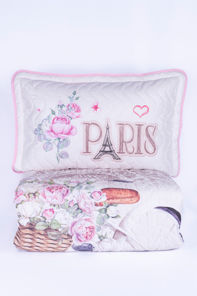 Clasy Ranforce 100% Pamuk Kapitoneli Tek Kişilik Yatak Örtüsü Takımı Paris Love