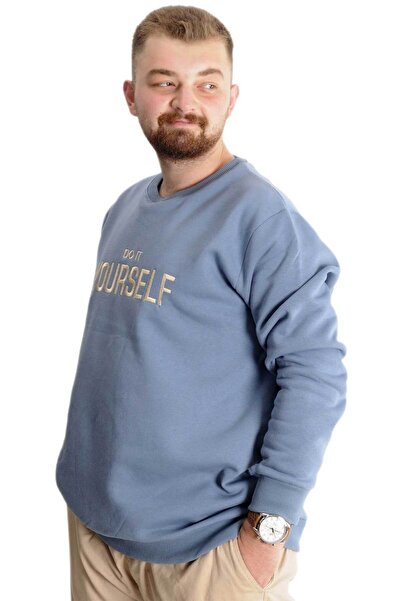 ModeXL Mode Xl Великий розмір Чоловічий Світшот Bisyaka Do It Yourself 23168 Синій